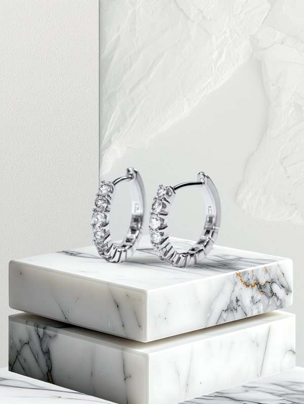 Обици с диаманти "Halo Eclipse" - Karat Bulgaria