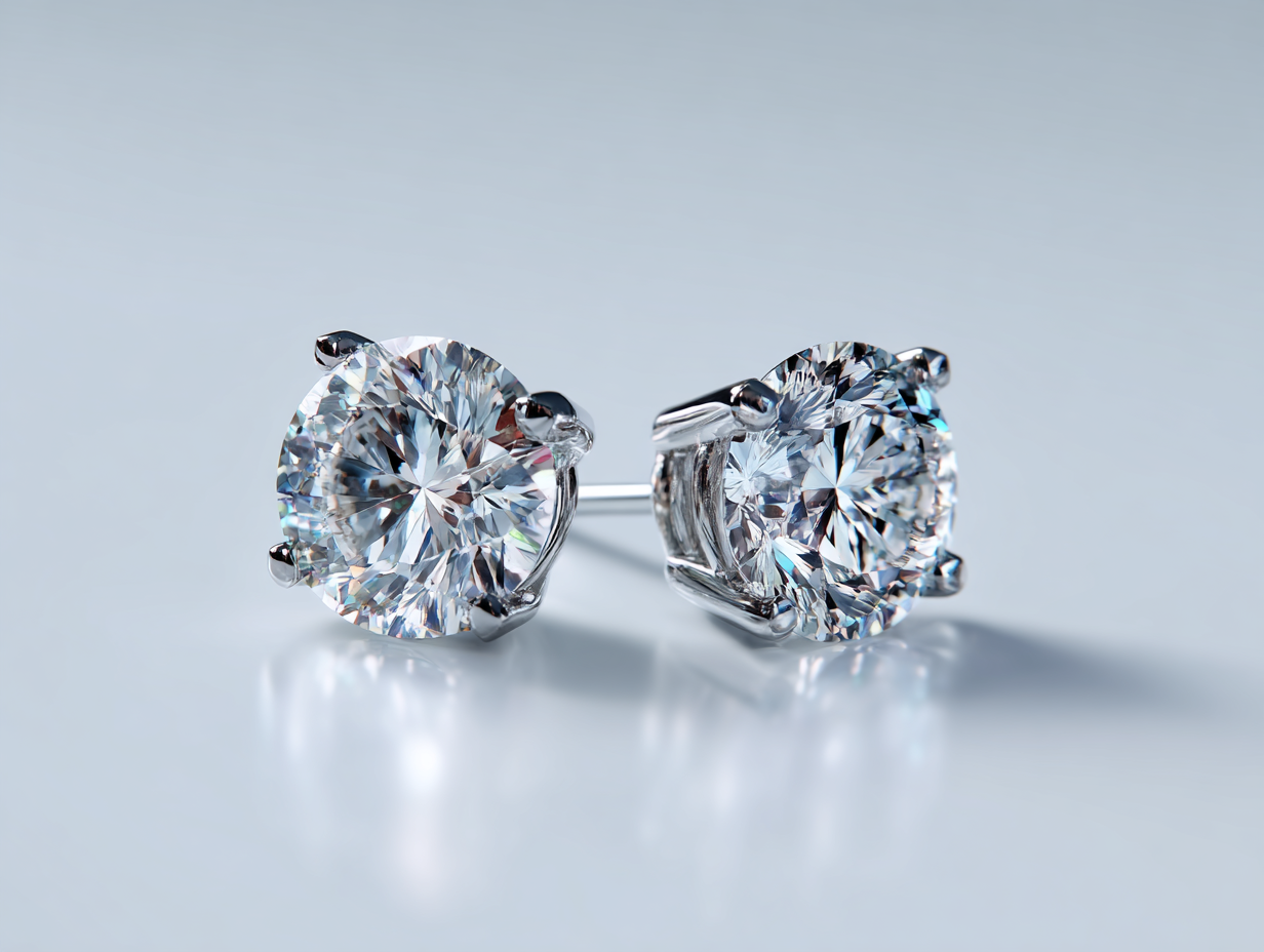 Diamond earrings in 14K white gold "Astrea"