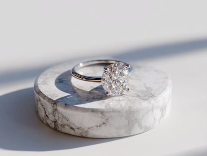 Пръстен от 14К бяло злато "Спаркъл"