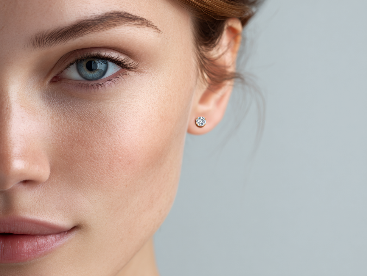 Diamond earrings in 14K white gold "Astrea"