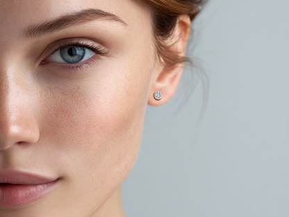 Diamond earrings in 14K white gold "Astrea"