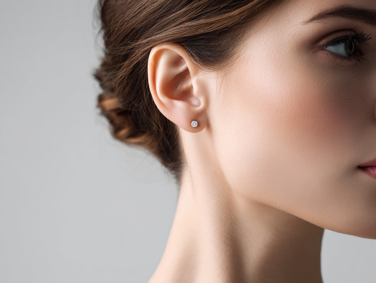 Diamond earrings made of silver "Aria"