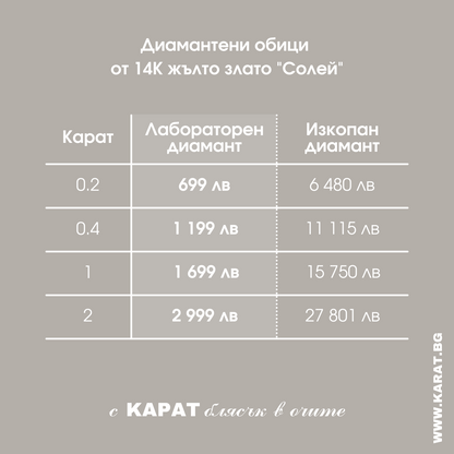 14K yellow gold diamond earrings "Soley"