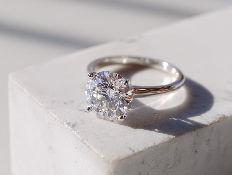 Пръстен "Спаркъл" от бяло злато