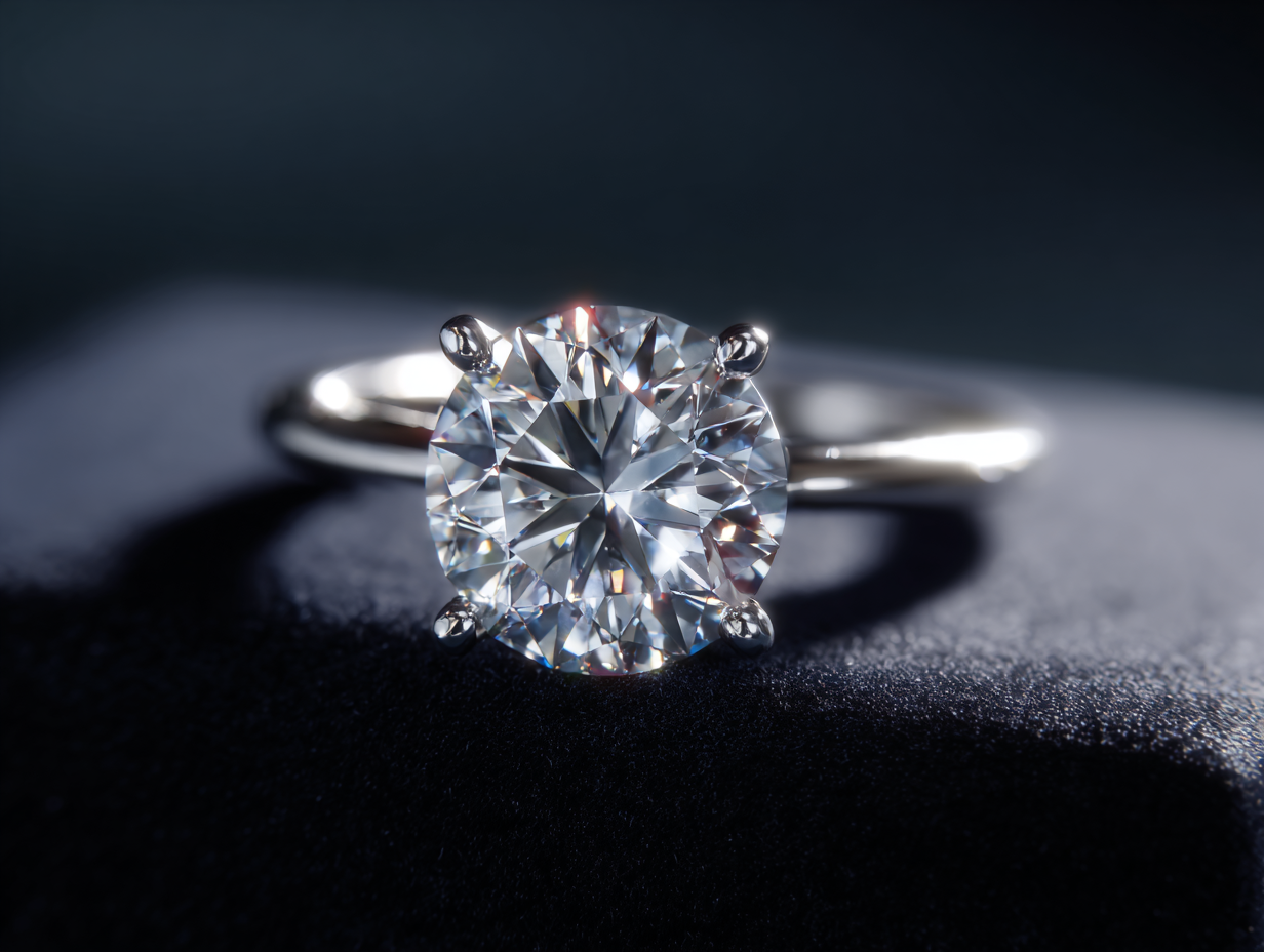 Engagement ring "Cupid" with exclusive diamond "Hearts and arrows"