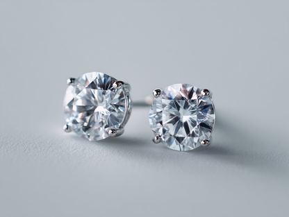 Diamond earrings in 14K white gold "Astrea"