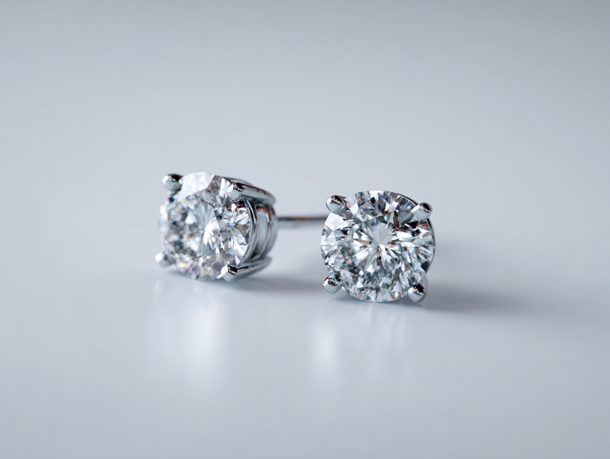 Diamond earrings in 14K white gold "Astrea"