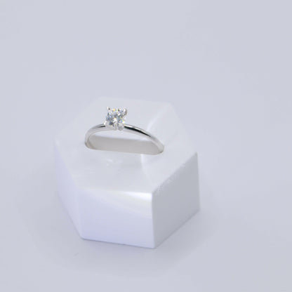 Пръстен от 14К бяло злато "Спаркъл"