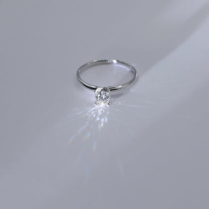 Пръстен от 14К бяло злато "Спаркъл"