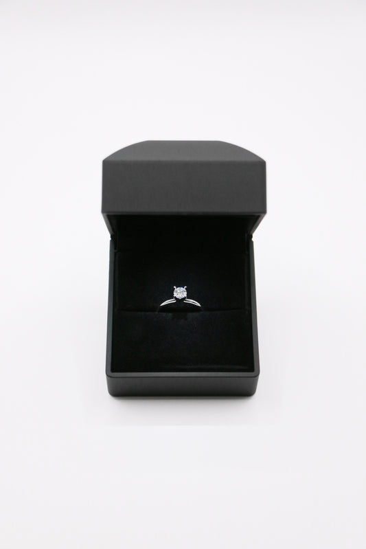 Пръстен от 14К бяло злато "Спаркъл"