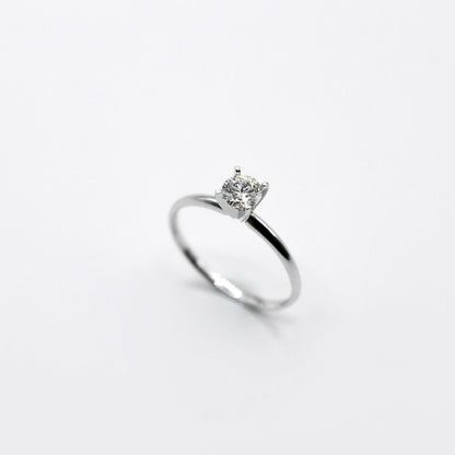 Пръстен от 14К бяло злато "Спаркъл"