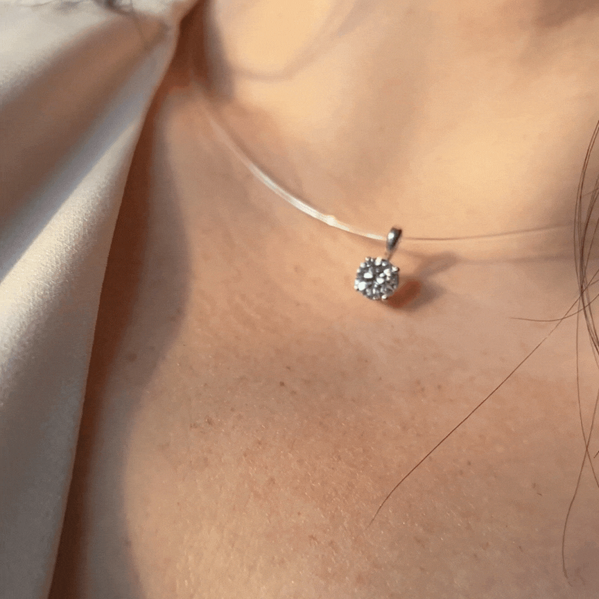 Колие с диамант на корда