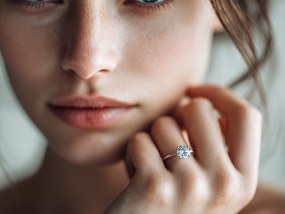 Engagement ring "Cupid" with exclusive diamond "Hearts and arrows"