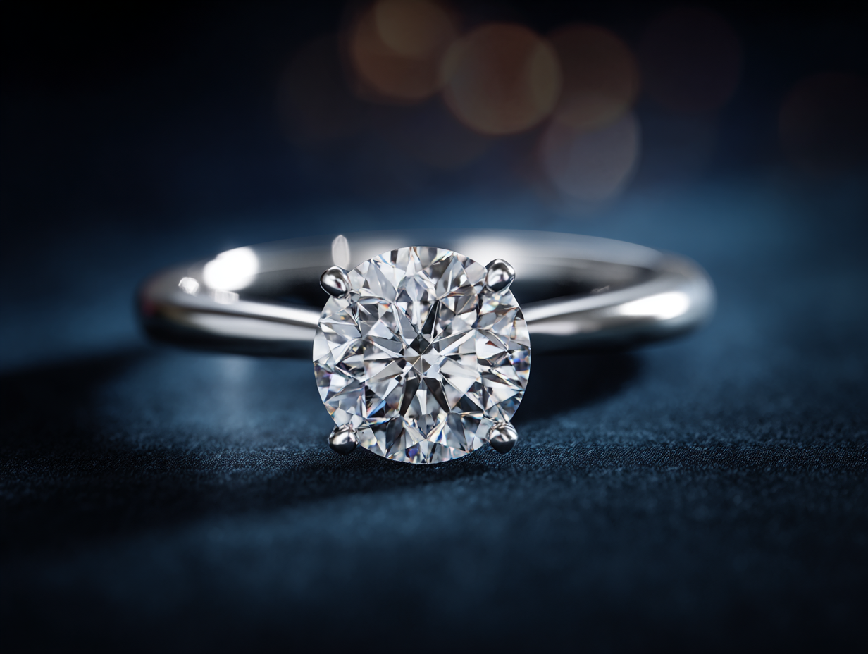 Engagement ring "Cupid" with exclusive diamond "Hearts and arrows"