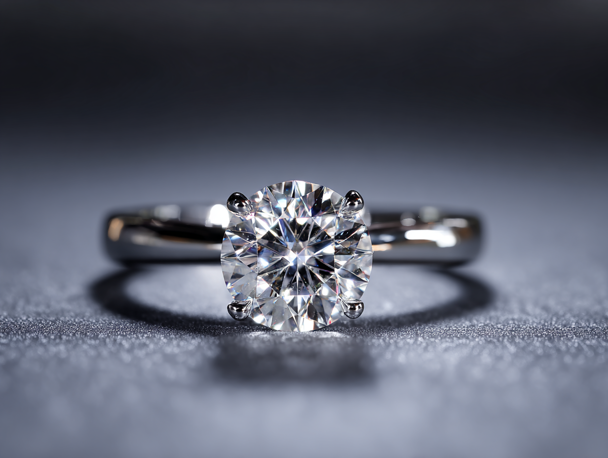 Engagement ring "Cupid" with exclusive diamond "Hearts and arrows"