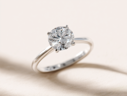 Пръстен от 14К бяло злато "Спаркъл"