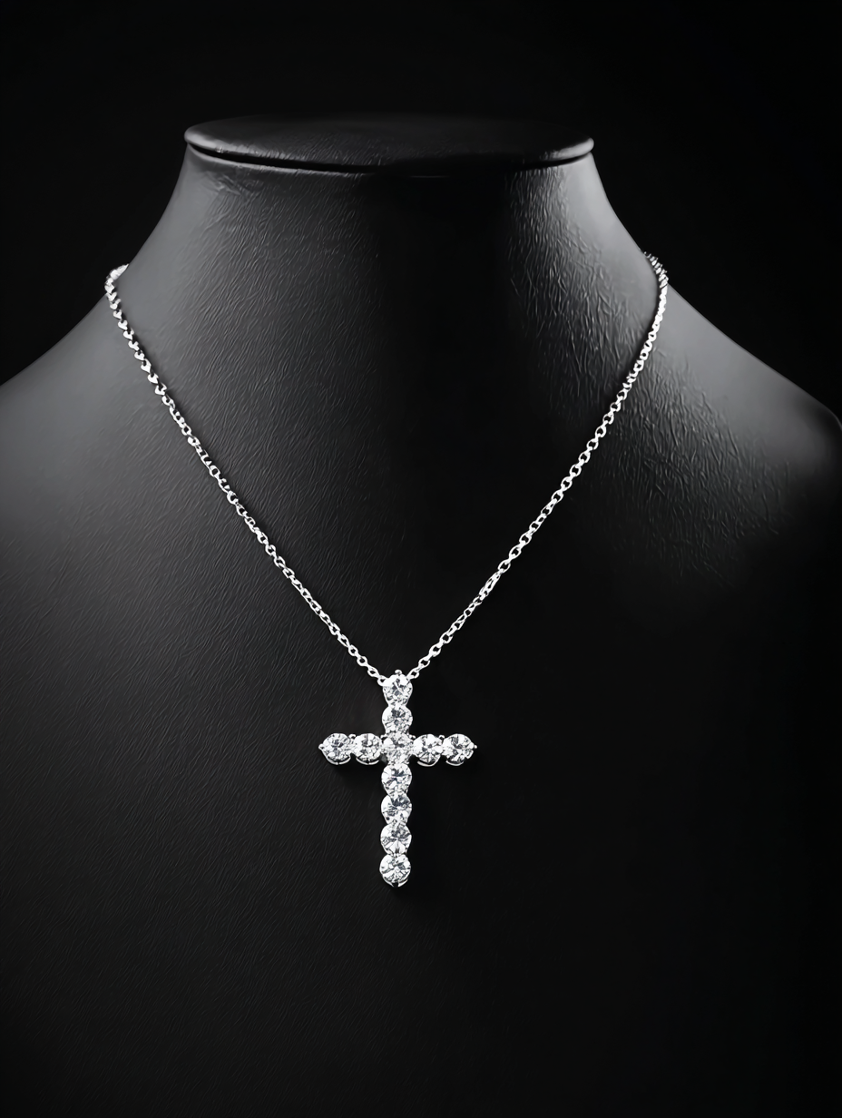 Diamond cross necklace "CRUX"