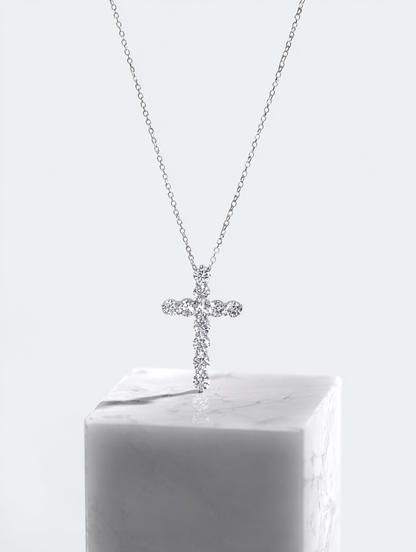 Diamond cross necklace "CRUX"