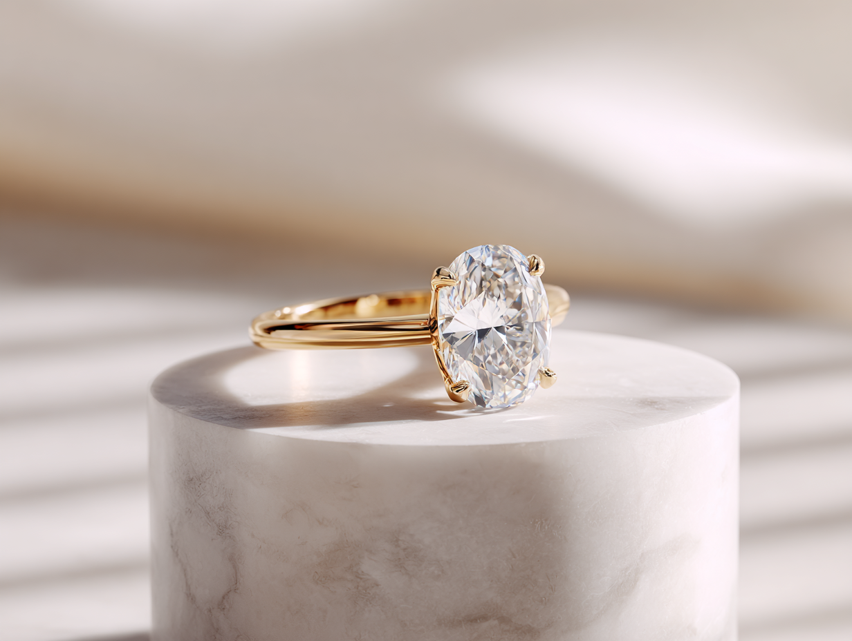 Пръстен „Кристалия“ с овален диамант