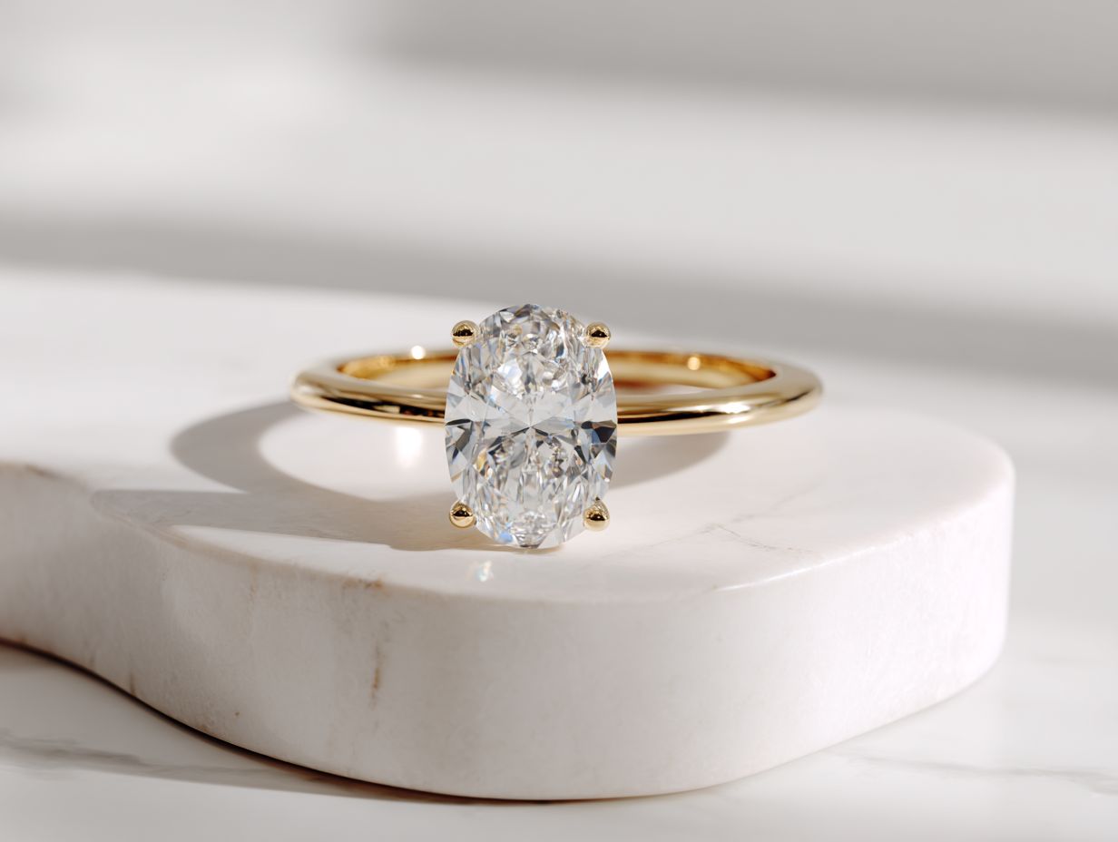 Пръстен „Кристалия“ с овален диамант