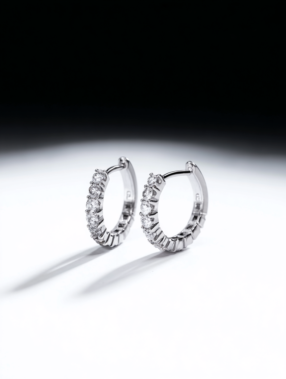 Diamond hoop earrings "Halo Eclipse"