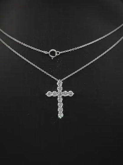 Diamond cross necklace "CRUX"