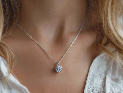 Диамантено колие от 14К бяло злато "Аурелия"