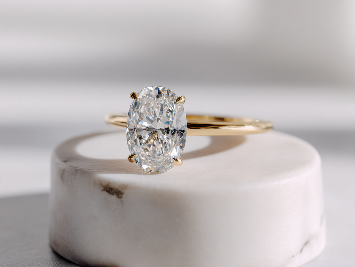 Пръстен „Кристалия“ с овален диамант