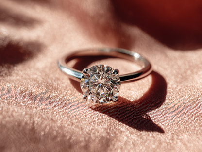 Пръстен от 14К бяло злато "Спаркъл"