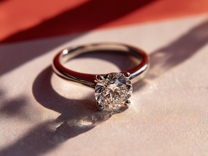 Пръстен от 14К бяло злато "Спаркъл"