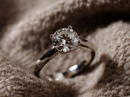 Пръстен от 14К бяло злато "Спаркъл"