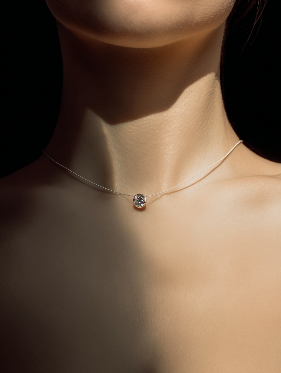 Diamond necklace on a cord