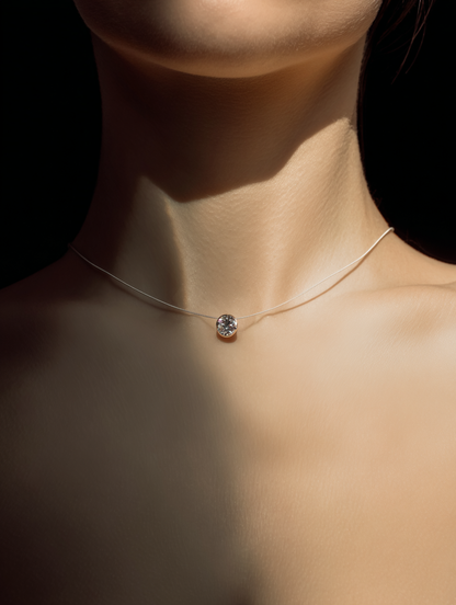 Diamond necklace on a cord