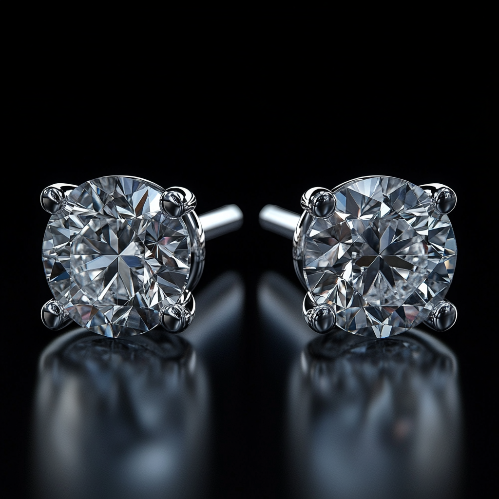 Diamond earrings in 14K white gold "Astrea"