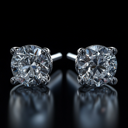 Diamond earrings in 14K white gold "Astrea"