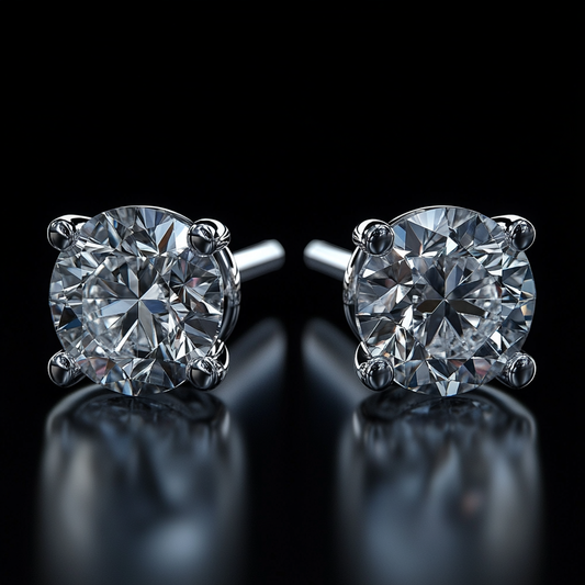 Diamond earrings in 14K white gold "Astrea"