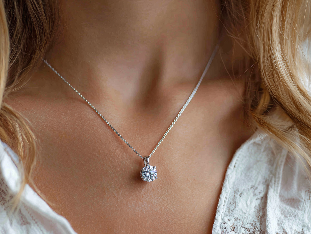 Platinum diamond necklace "Albina"