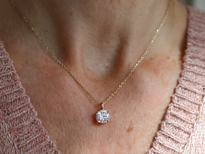 Диамантено колие от 14К жълто злато "Блан"